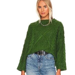 Green Cable Knit Sweater